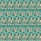 Patterned fabric with green and white floral design