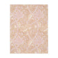 A luxury velveteen minky blanket with a two-sided print featuring floral and leaf designs in green, pink, and beige tones.
