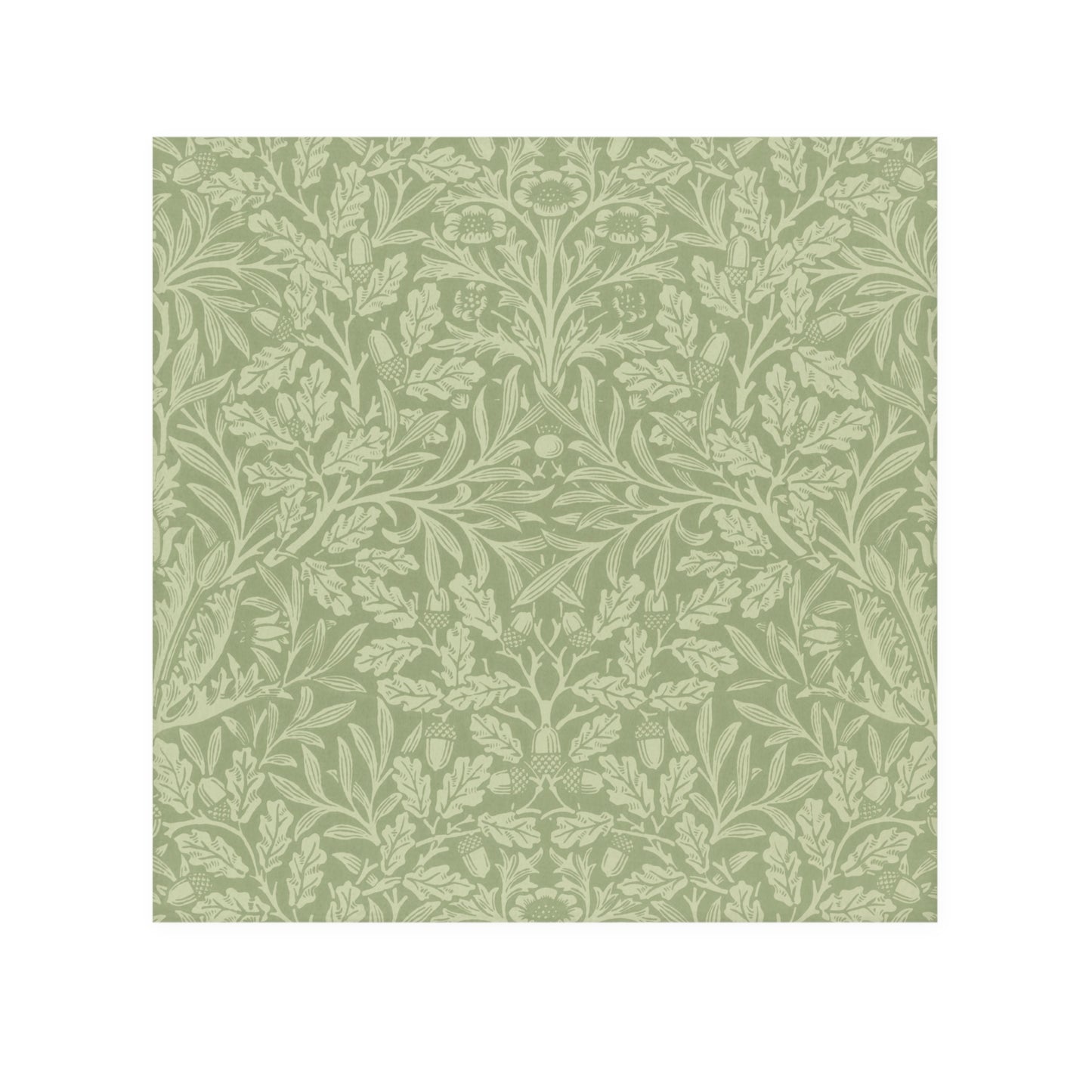 Green leafy pattern on a light green background