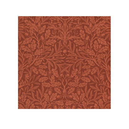 Red fabric with a leaf pattern on a white background