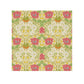 Floral patterned washcloth with pink, green, and white flowers on a beige background