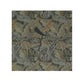 A gray washcloth with floral patterns inspired by William Morris, featuring a mix of leaf and acanthus designs.
