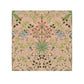 Floral patterned washcloth swatch with green, blue, and red flowers on a pink background