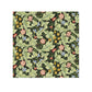 Floral pattern washcloth with green leaves and colourful flowers on a black background
