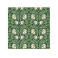 Floral pattern with white flowers and green leaves on a dark background