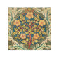 Decorative fabric swatch with floral and leaf pattern