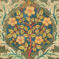 Decorative fabric pattern with flowers and leaves on a textured background
