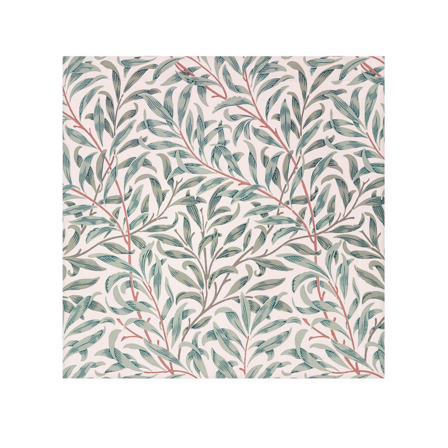 Fabric washcloth with a leaf pattern on a white background