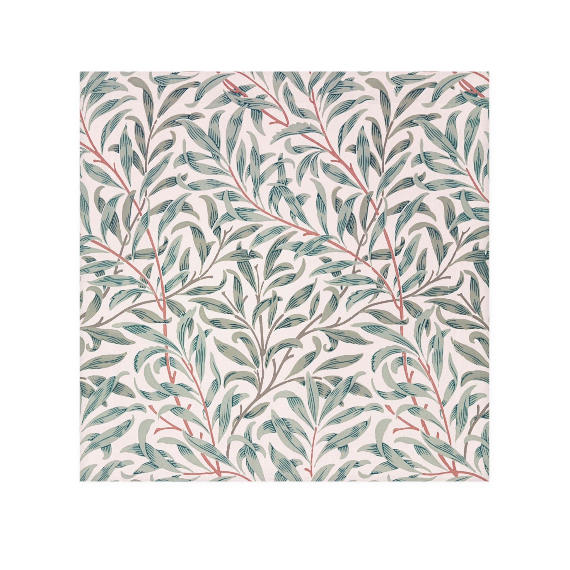 Fabric washcloth with a leaf pattern on a white background
