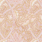 Decorative floral and leaf pattern in pink and beige on a beige background