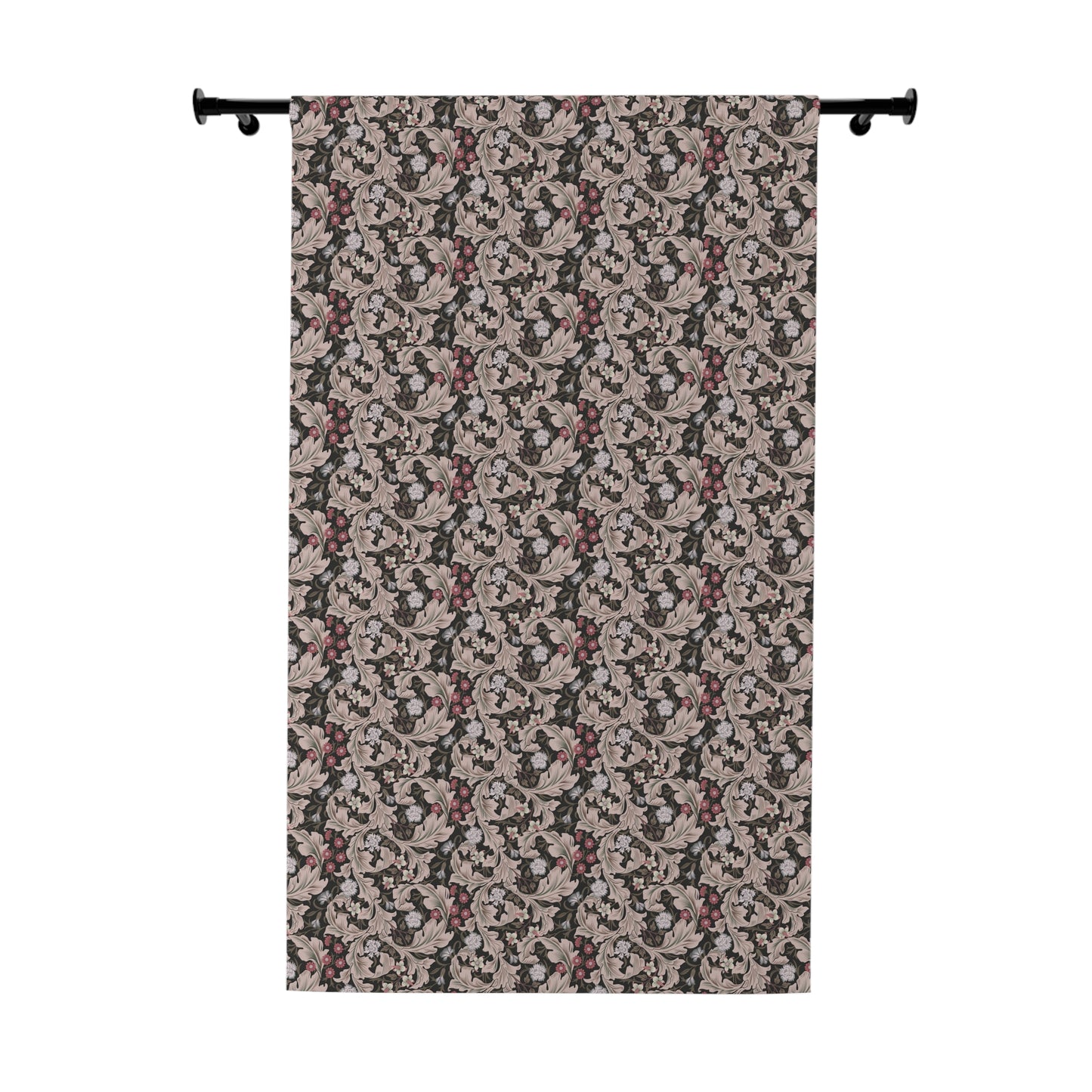 Floral patterned curtain on a white background