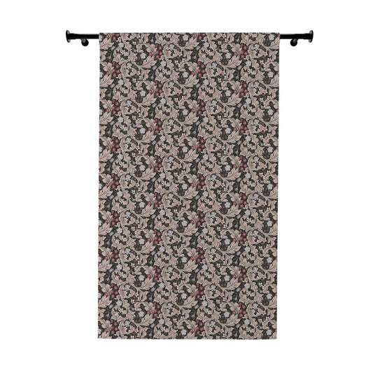 Floral patterned curtain on a white background