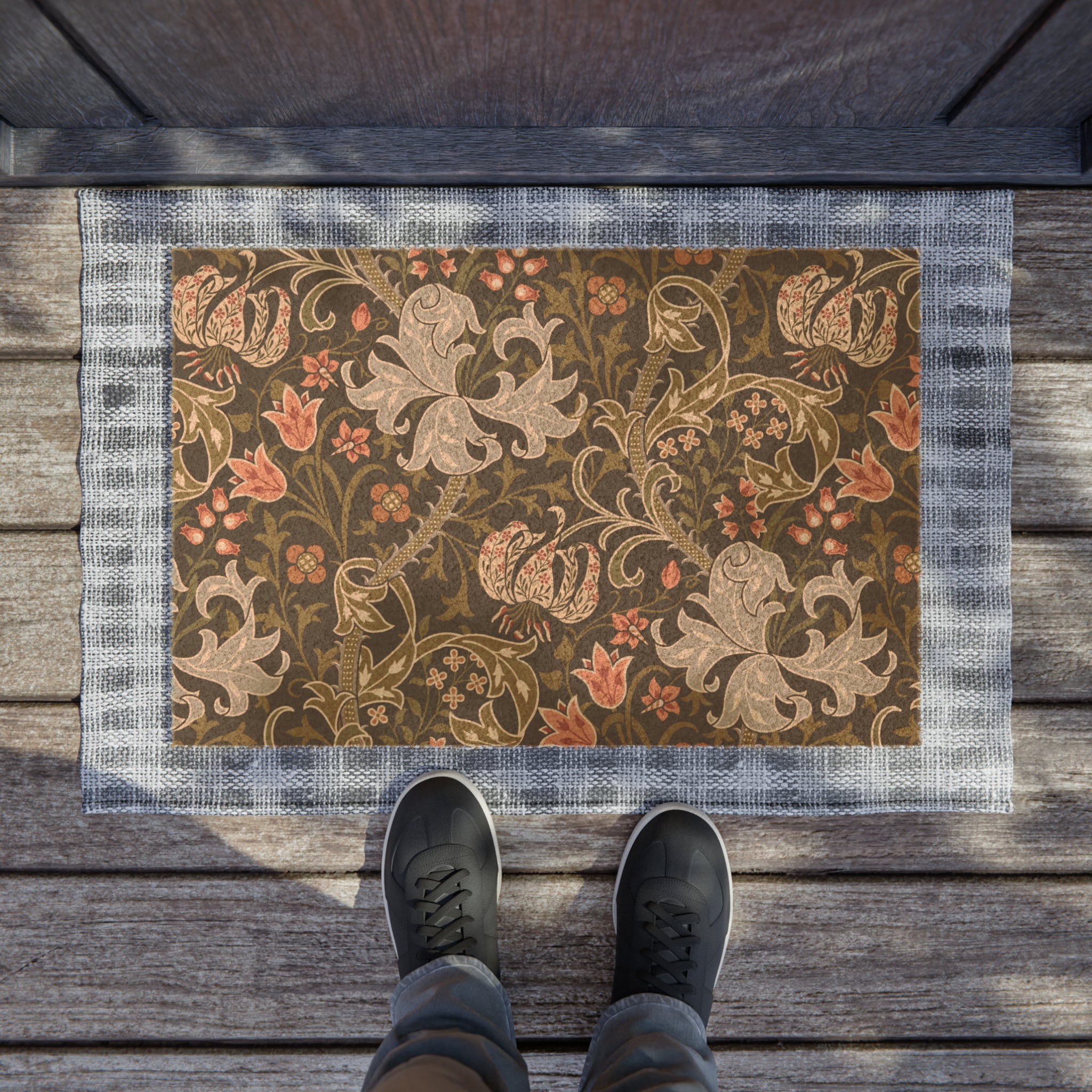 Coconut Coir Doormat by William Morris - Golden Lily (Midnight
