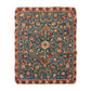 A Sherpa fleece blanket with a geometric and floral pattern in a multicolour William Morris & Co print.