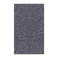 A smoky blue kitchen tea towel with a floral and leaf pattern inspired by William Morris - Acorn and Oak Leaves Collection.