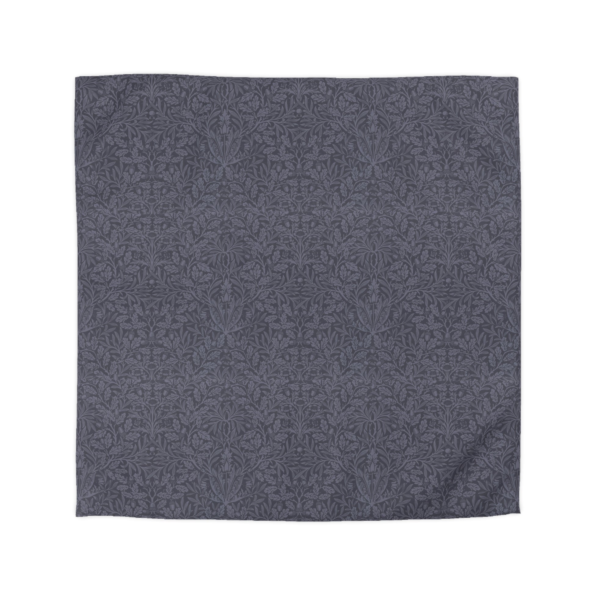 Dark gray patterned fabric on a white background
