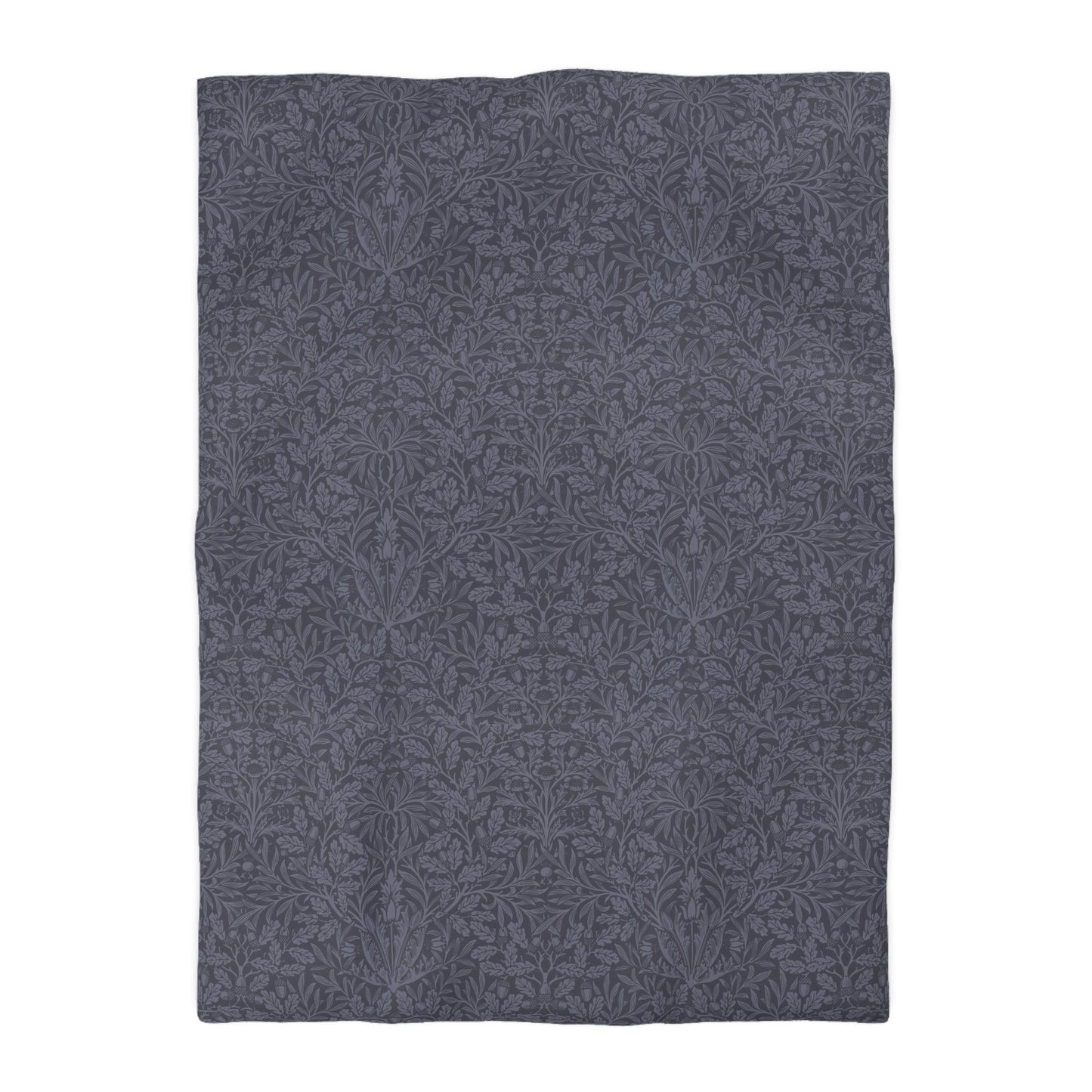 Dark gray textured blanket on a white background