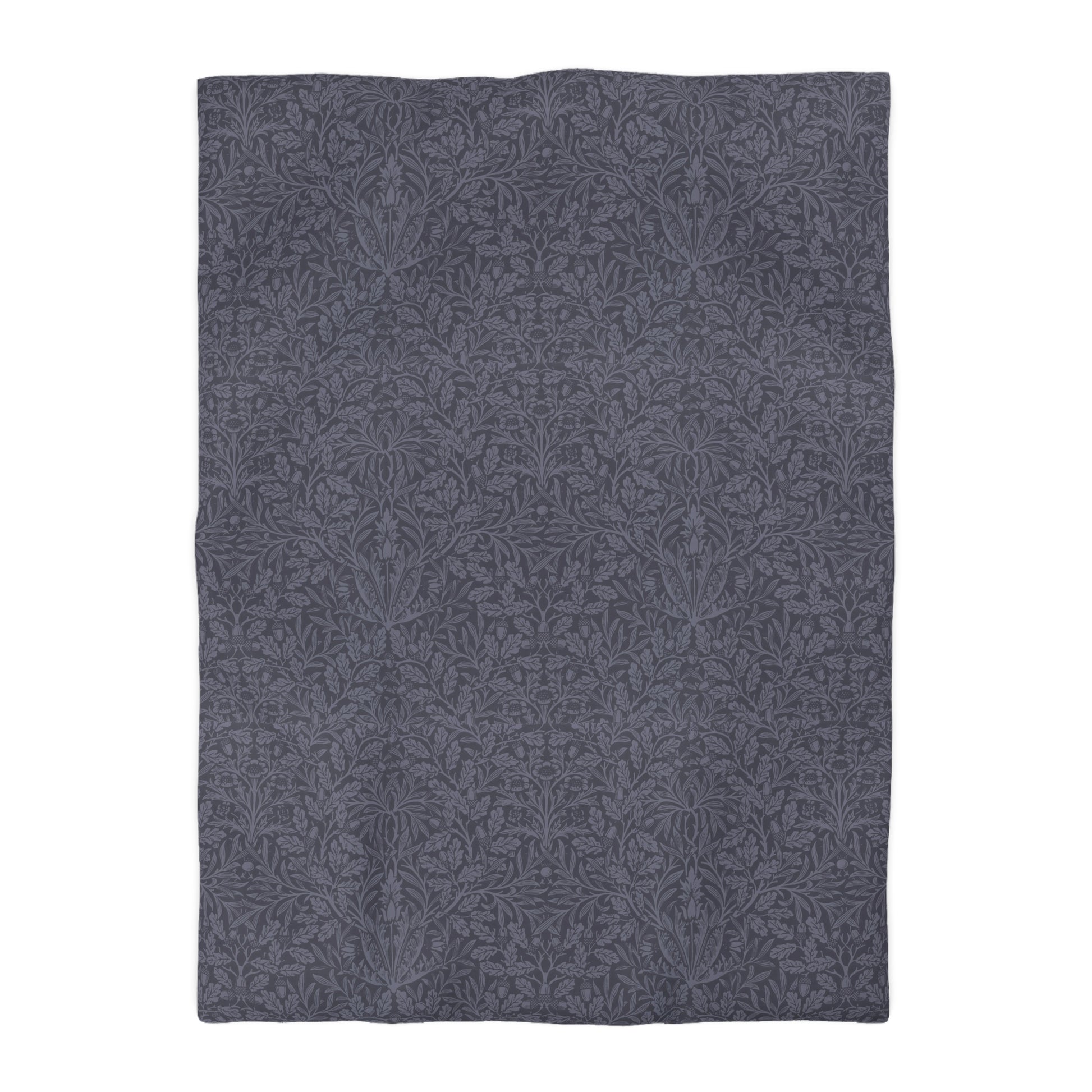 Dark gray textured blanket on a white background
