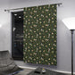 Patterned curtain in a room with modern decor