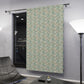 Decorative floral-patterned sliding door in a modern interior setting.