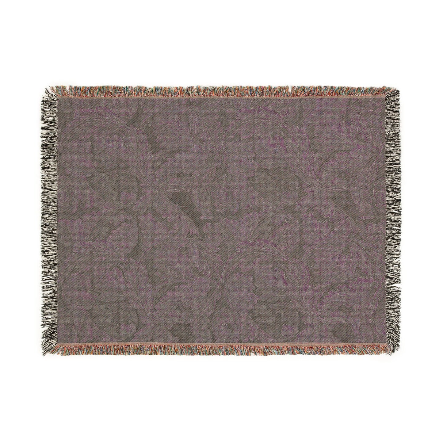 Textured blanket with floral pattern on a white background