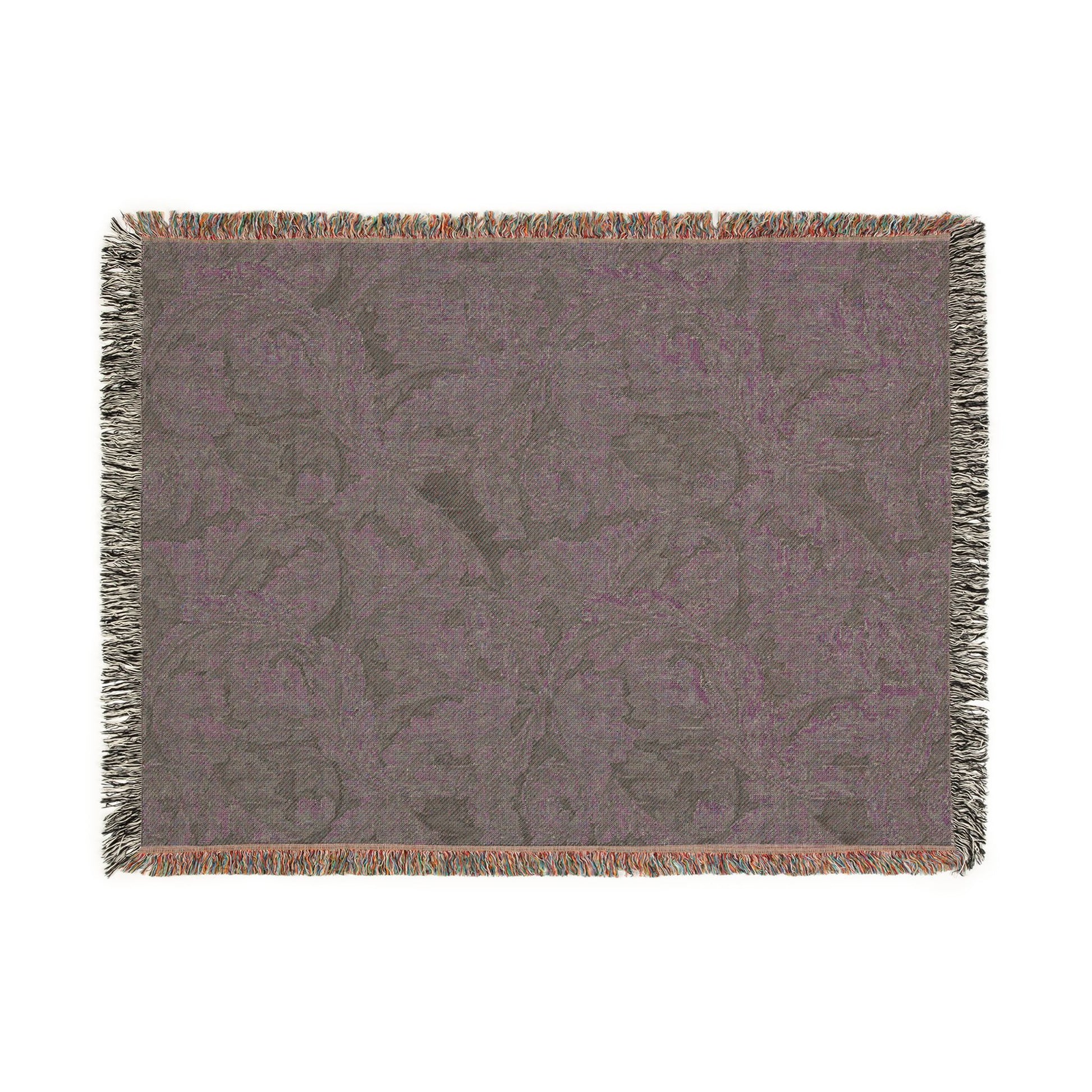 Textured blanket with floral pattern on a white background