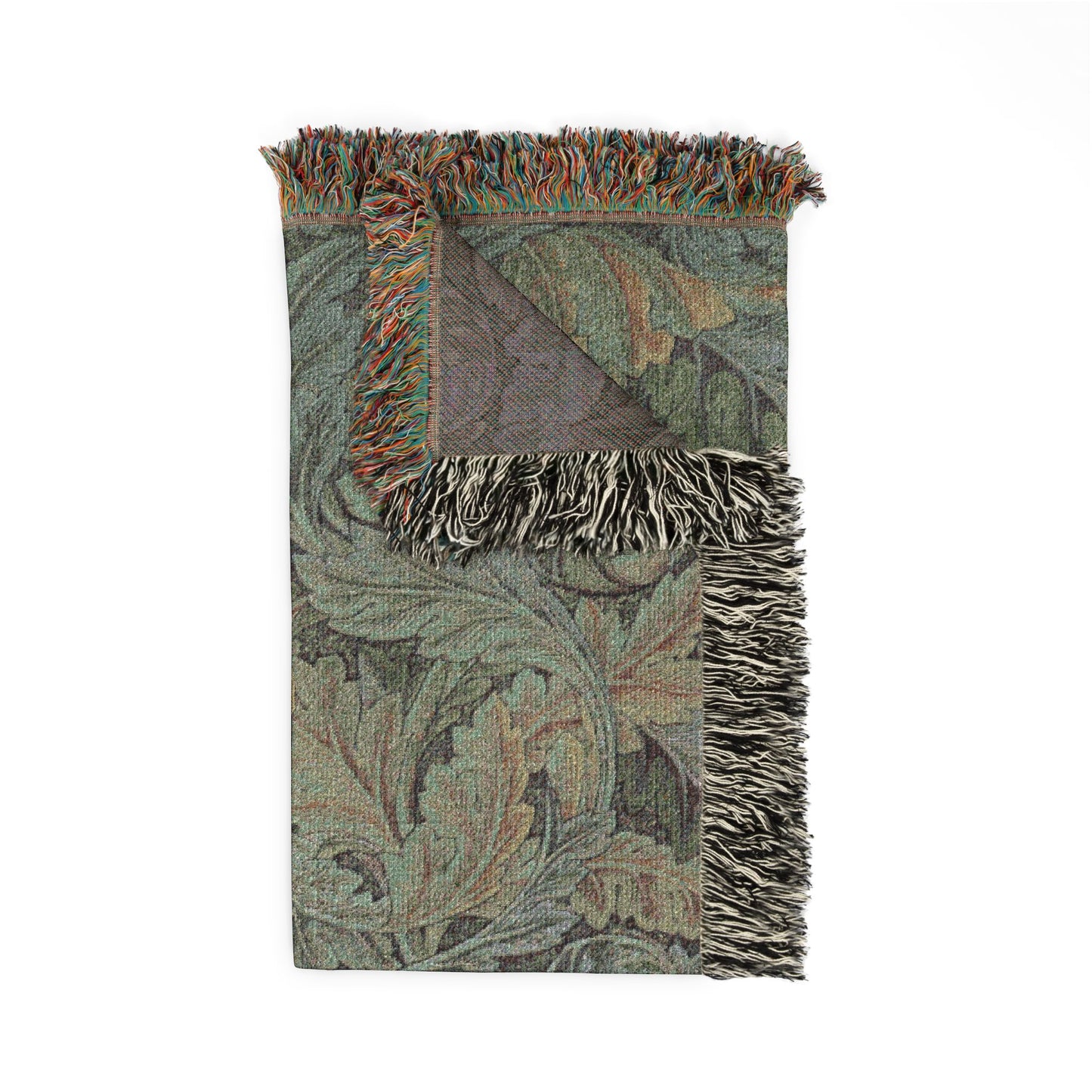 Woven Cotton Blanket inspired by William Morris - Acanthus Collection (Grey)