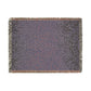 Patterned throw blanket with fringe on a white background