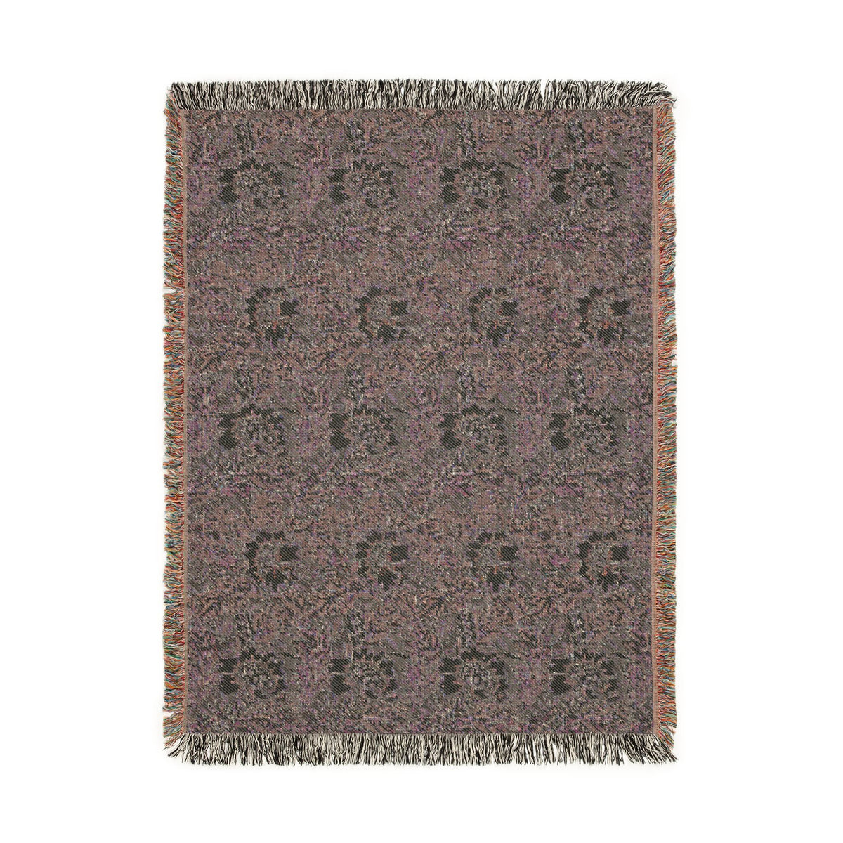 Woven Cotton Blanket inspired by William Morris - Anemone Collection (Aqua)