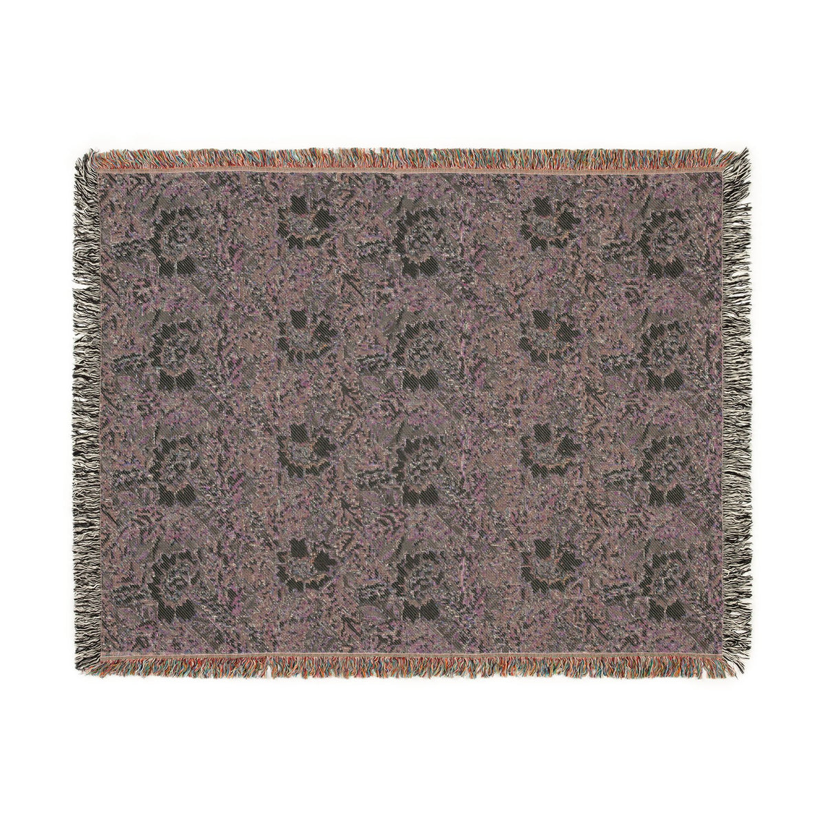 Woven Cotton Blanket inspired by William Morris - Anemone Collection (Aqua)