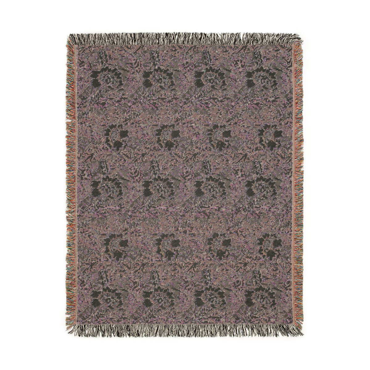 Woven Cotton Blanket inspired by William Morris - Anemone Collection (Aqua)
