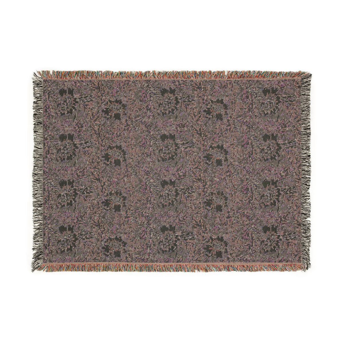 Woven Cotton Blanket inspired by William Morris - Anemone Collection (Aqua)