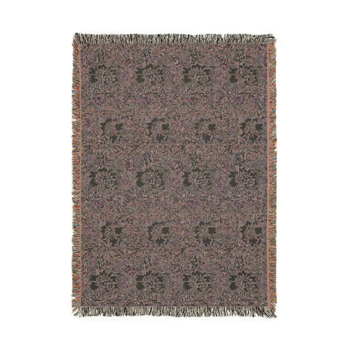 Woven Cotton Blanket inspired by William Morris - Anemone Collection (Aqua)