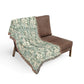 Woven Cotton Blanket inspired by William Morris - Anemone Collection (Aqua)