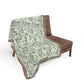Woven Cotton Blanket inspired by William Morris - Anemone Collection (Aqua)