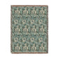 Woven Cotton Blanket inspired by William Morris - Anemone Collection (Aqua)