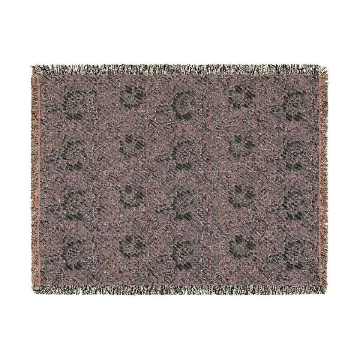 Woven Cotton Blanket inspired by William Morris - Anemone Collection (Aqua)