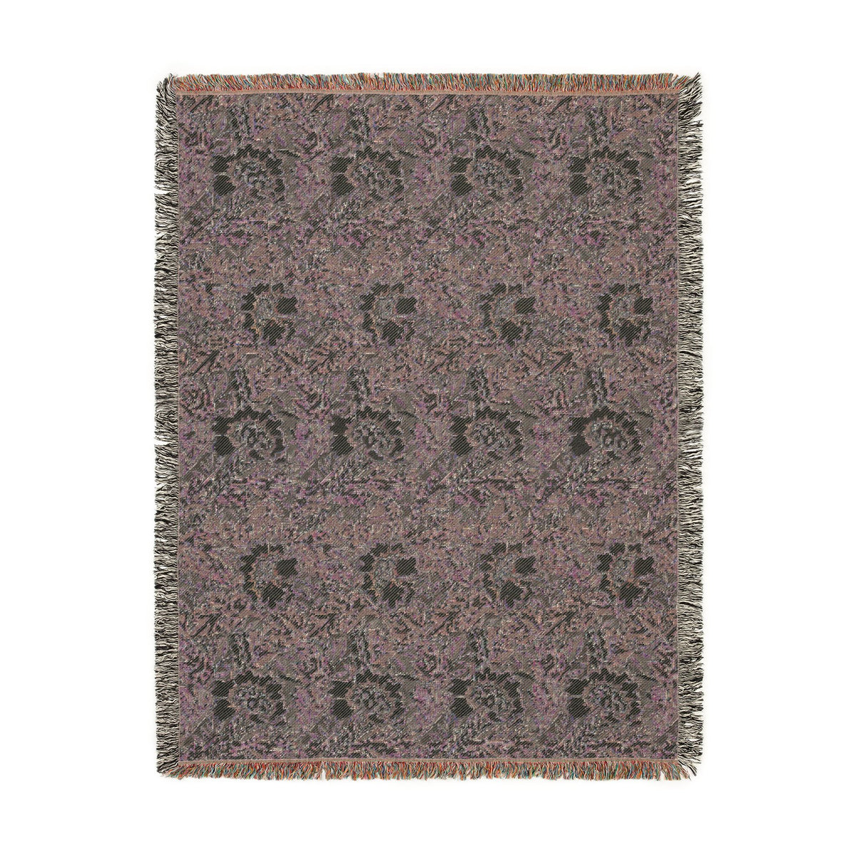 Woven Cotton Blanket inspired by William Morris - Anemone Collection (Aqua)