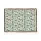 Woven Cotton Blanket inspired by William Morris - Anemone Collection (Aqua)