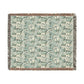 Woven Cotton Blanket inspired by William Morris - Anemone Collection (Aqua)