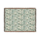 Woven Cotton Blanket inspired by William Morris - Anemone Collection (Aqua)