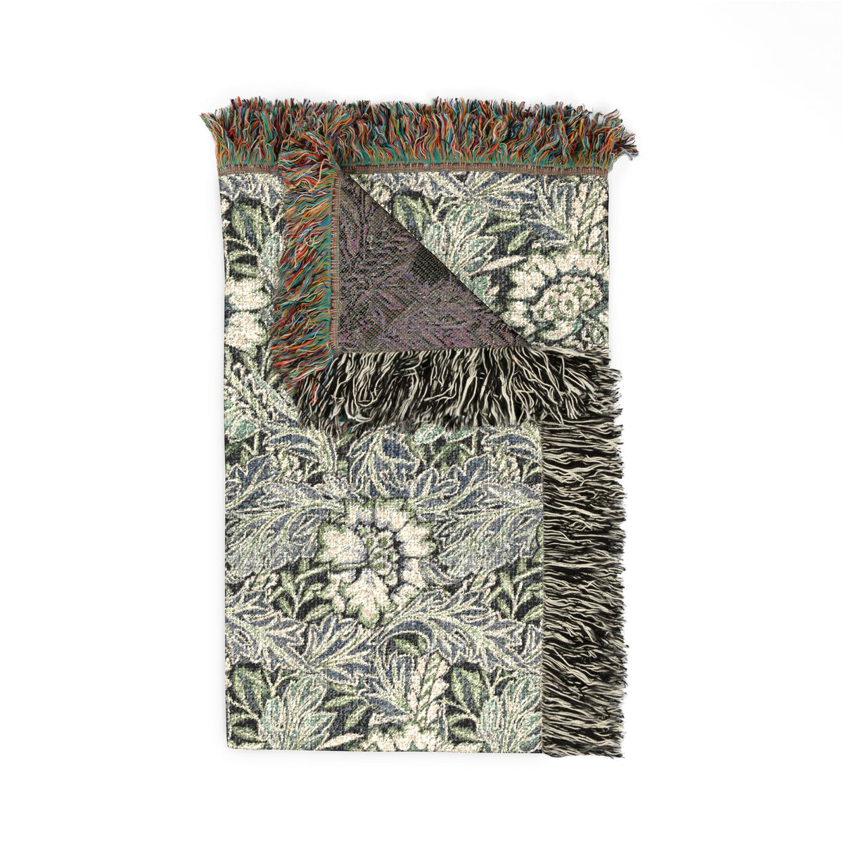 Woven Cotton Blanket inspired by William Morris - Anemone Collection (Mist)