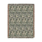 Woven Cotton Blanket inspired by William Morris - Anemone Collection (Mist)