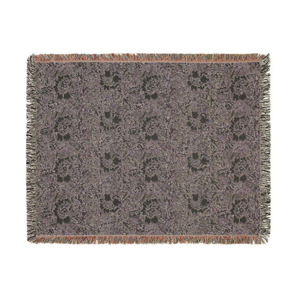 Woven Cotton Blanket inspired by William Morris - Anemone Collection (Mist)