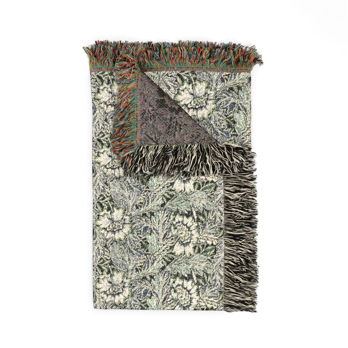 Woven Cotton Blanket inspired by William Morris - Anemone Collection (Mist)