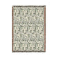 Woven Cotton Blanket inspired by William Morris - Anemone Collection (Mist)