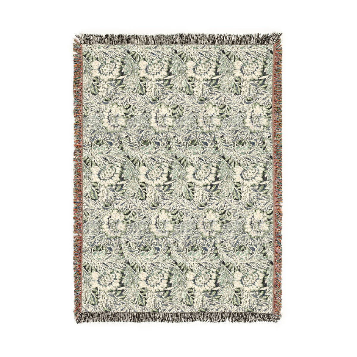 Woven Cotton Blanket inspired by William Morris - Anemone Collection (Mist)