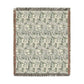 Woven Cotton Blanket inspired by William Morris - Anemone Collection (Mist)