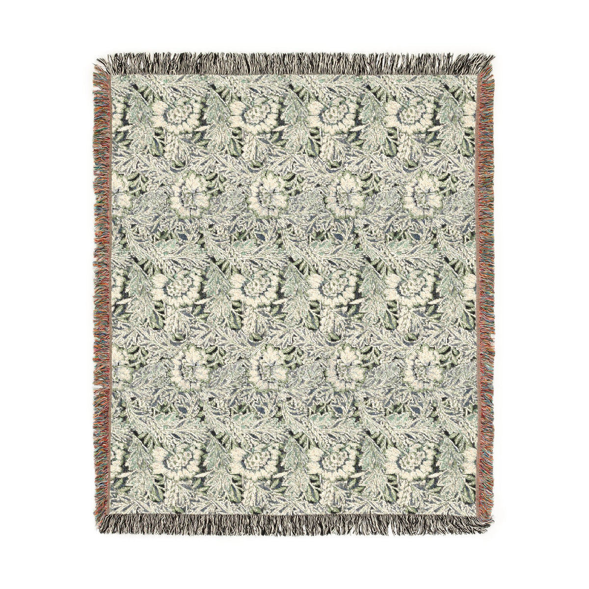 Woven Cotton Blanket inspired by William Morris - Anemone Collection (Mist)