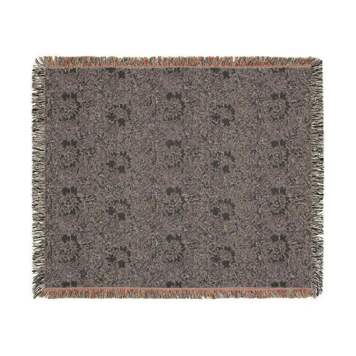 Woven Cotton Blanket inspired by William Morris - Anemone Collection (Mist)
